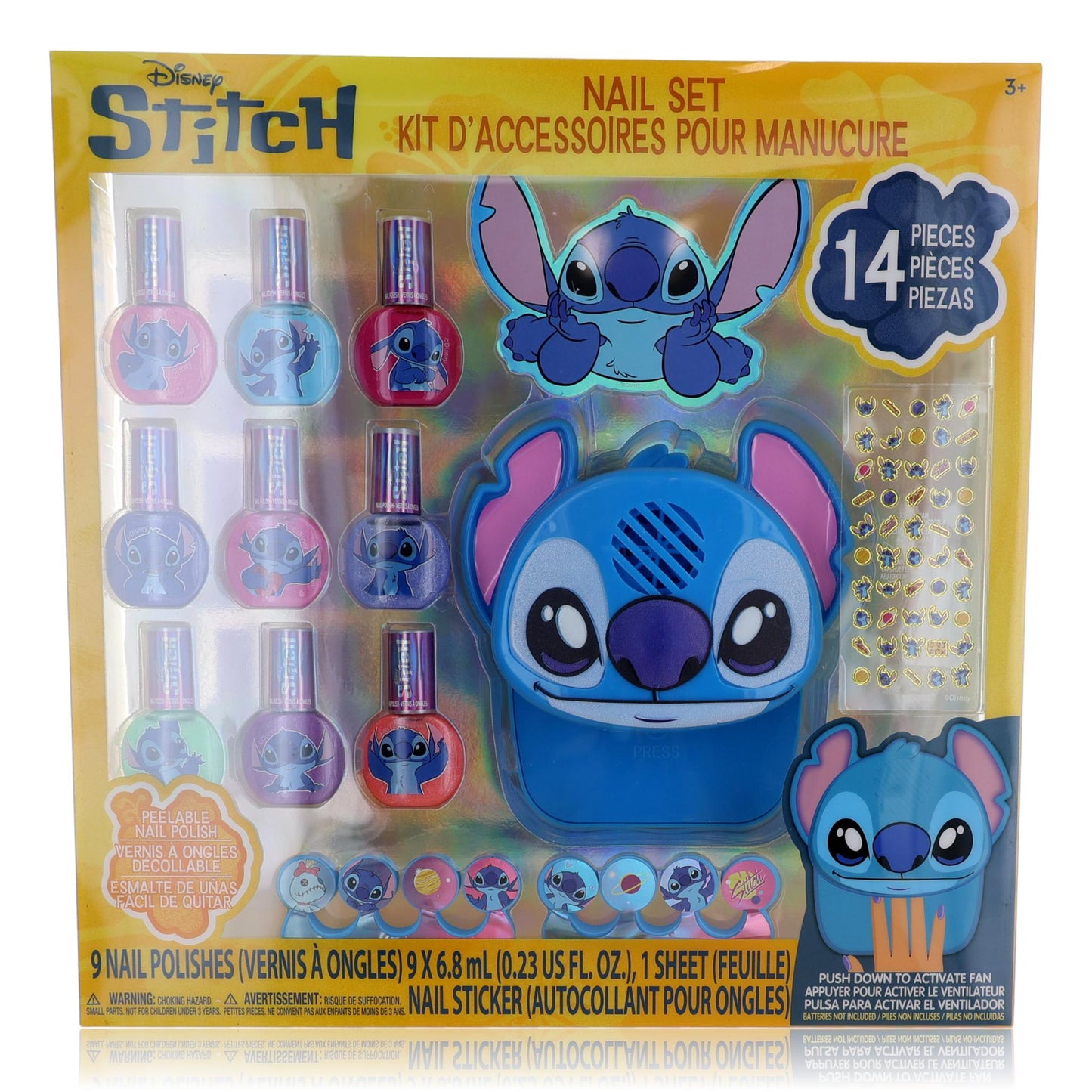 Stitch Nail Set with Nail Dryer by Disney, 14 Piece Set for Kids by Disney