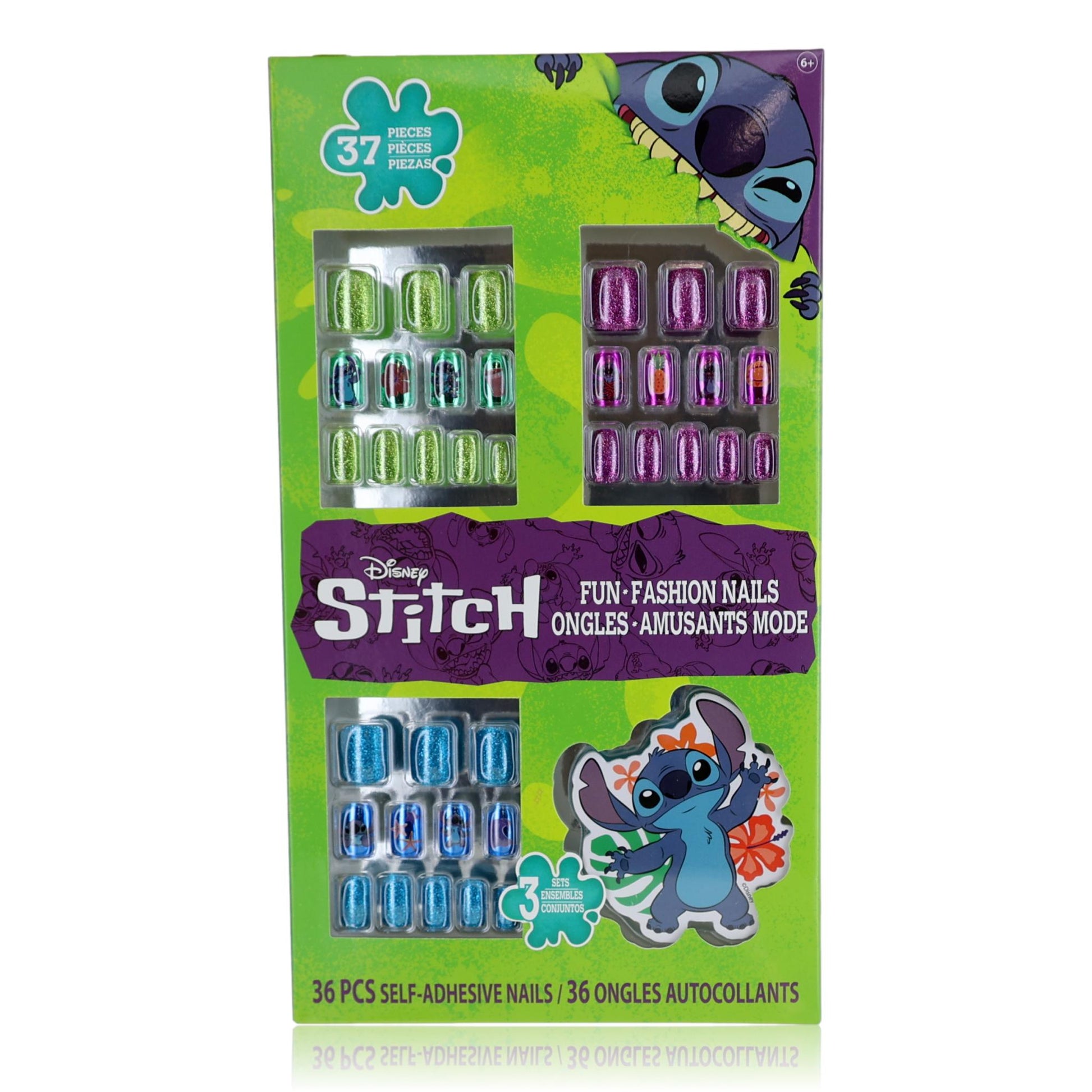 Stitch Press-On Nails by Disney, 37 Piece Set for Kids by Disney