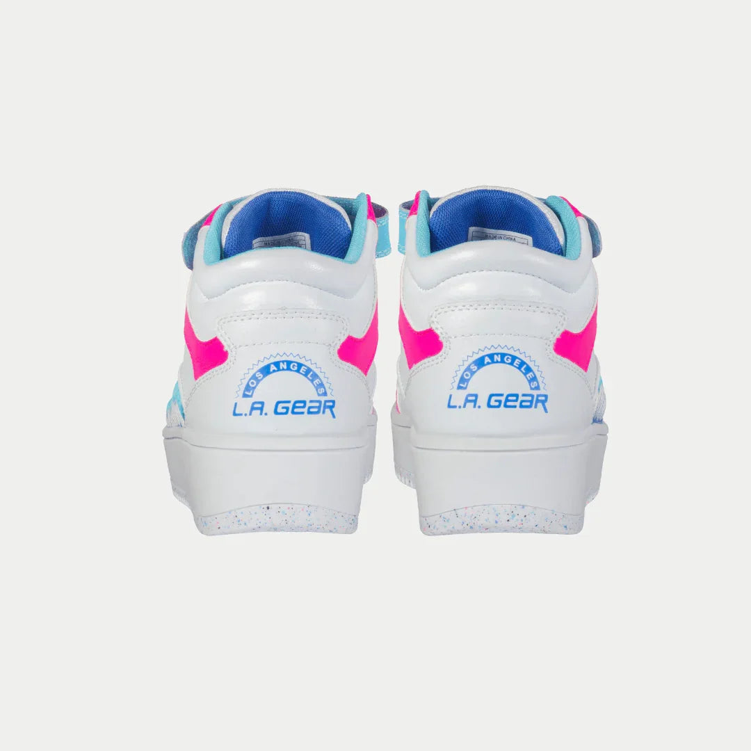 LA Gear Kids' Flame Hightop | White x Pink x Blue 1 White x Pink x Blue