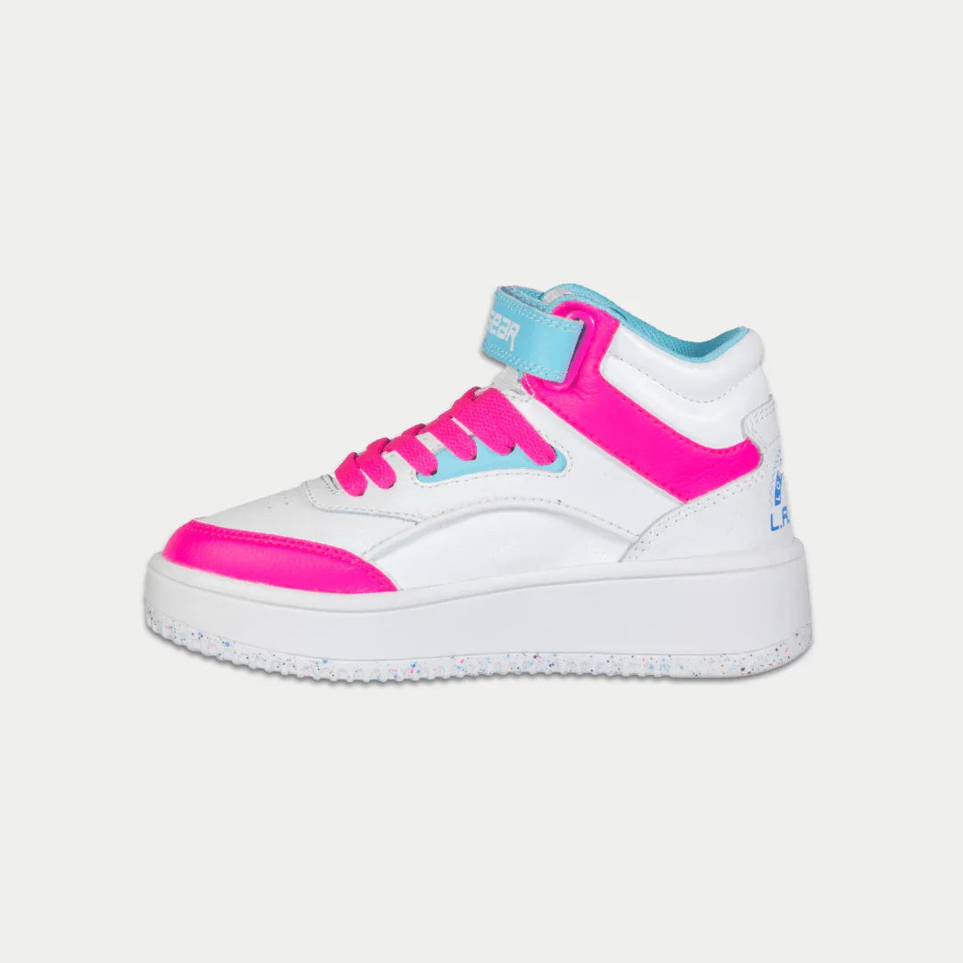 LA Gear Kids' Flame Hightop | White x Pink x Blue White x Pink x Blue