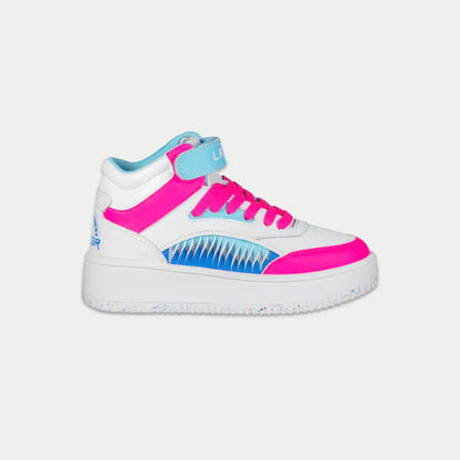 LA Gear Kids' Flame Hightop | White x Pink x Blue 3 White x Pink x Blue