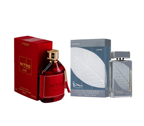 Dumont Nitro Red & Lattafa Najdia Intense Bundle by PerfumeBox.com