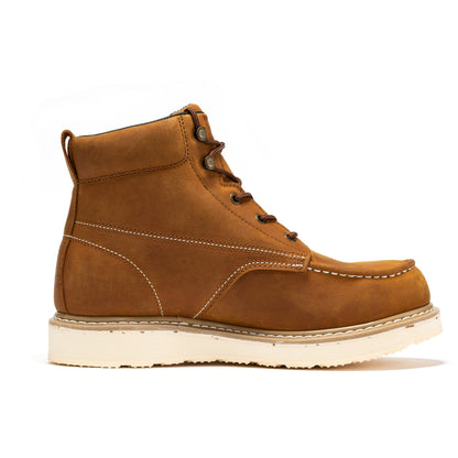 ROCKROOSTER Edgewood Men's 6" Steel Toe Waterproof Wedge Work Boot | SAP858 Brown SAP858 US 14 Normal