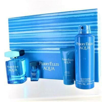 Perry Ellis Aqua 4 Piece Gift Set by Perry Ellis