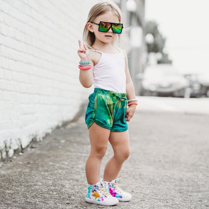 AVERY Kids Sneaker | Tie-Dye Suede & Metallic Star Accent | StylechildbyJL