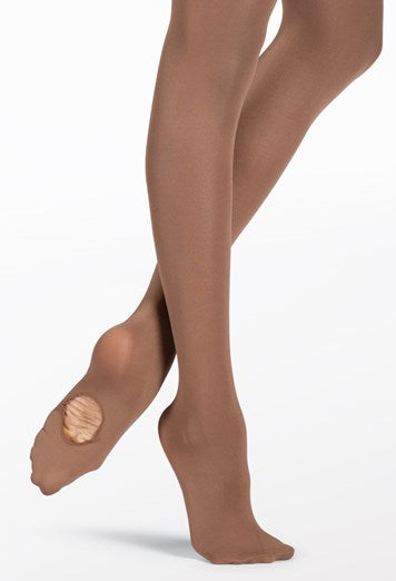 Adult Convertible Tights | 2-in-1 Cropped & Footed Hosiery Hazelnut