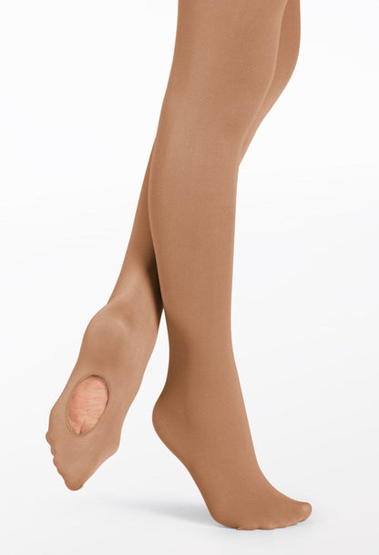 Adult Convertible Tights | 2-in-1 Cropped & Footed Hosiery Warm Sand