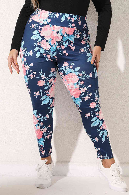 Leggings de talla grande con estampado floral