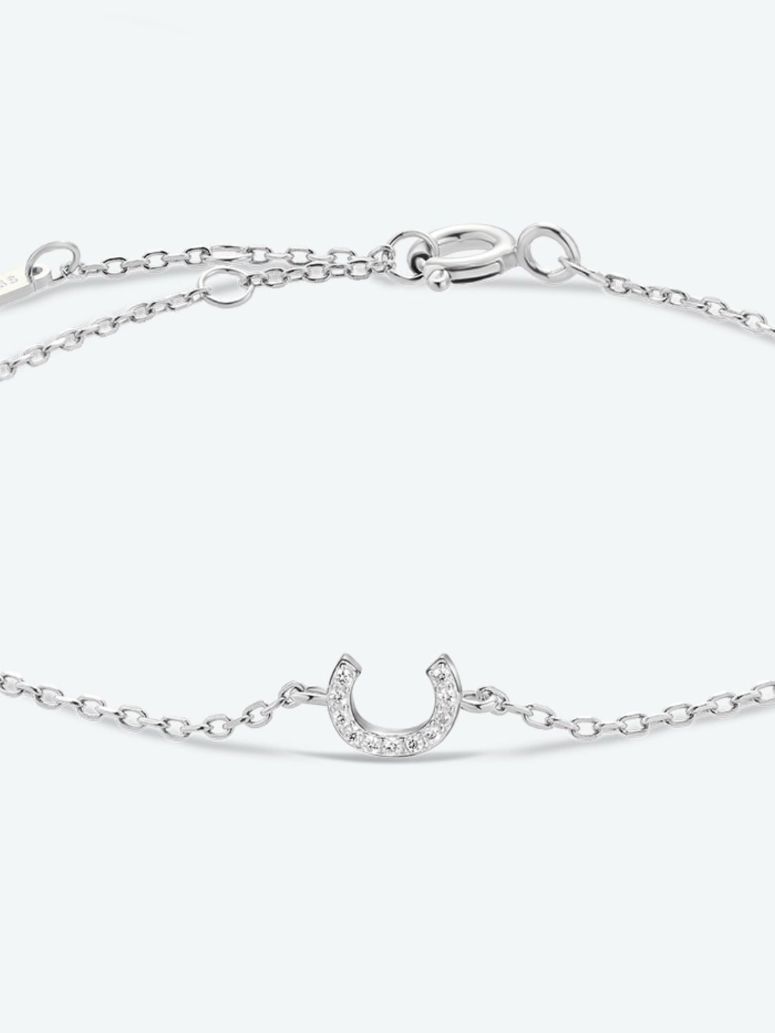 Pulsera de plata de ley 925 con circonitas de la A a la F para mujer