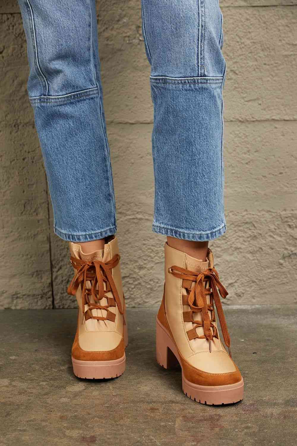 East Lion Corp - WOmen's Lace Up Lug Booties