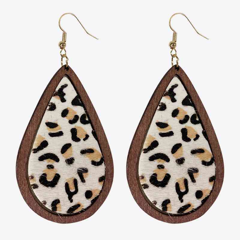 Women's Teardrop Shape Wooden Dangle Earrings