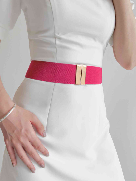 Ceinture élastique à boucle en alliage pour femme