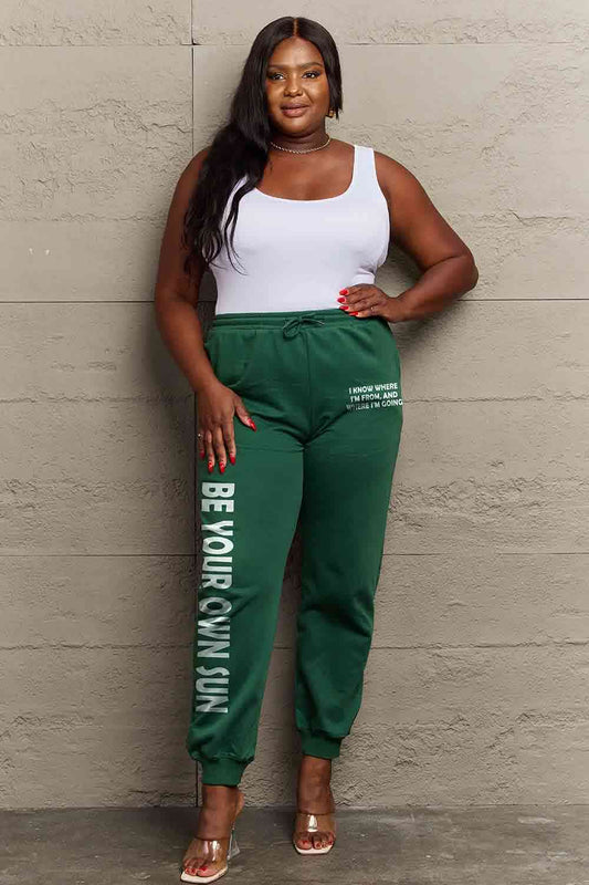 Simply Love Plus Size BE YOUR OWN SUN Graphic Sweatpants